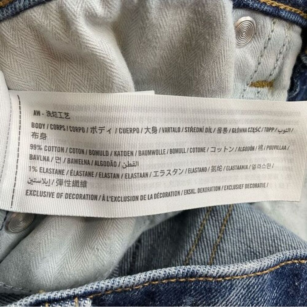 A&F High Rise Mom Jean 25 Regular Ripped Dark Wash - Picture 6 of 8